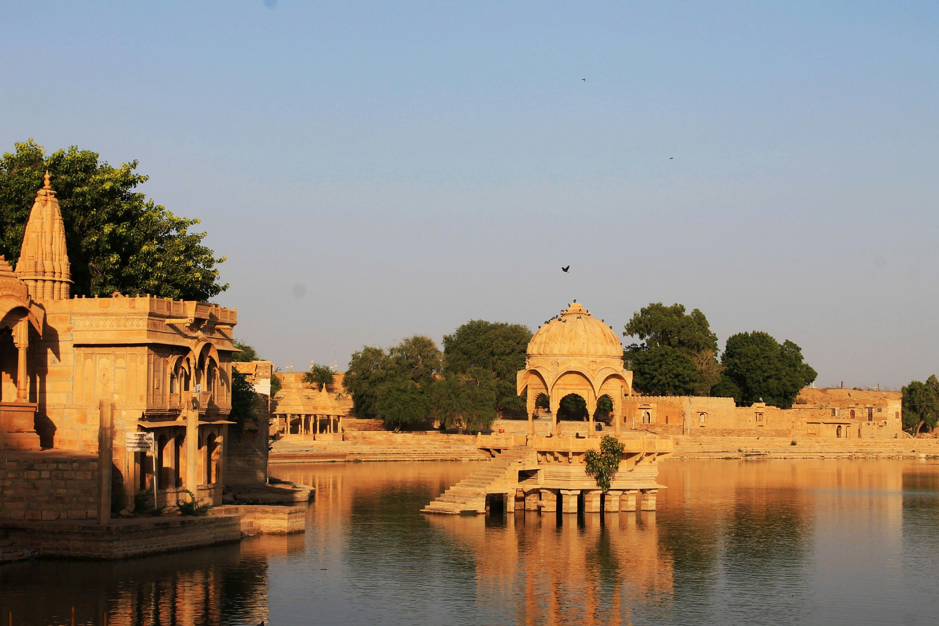 a temple near gadisar lake in jaisalmer