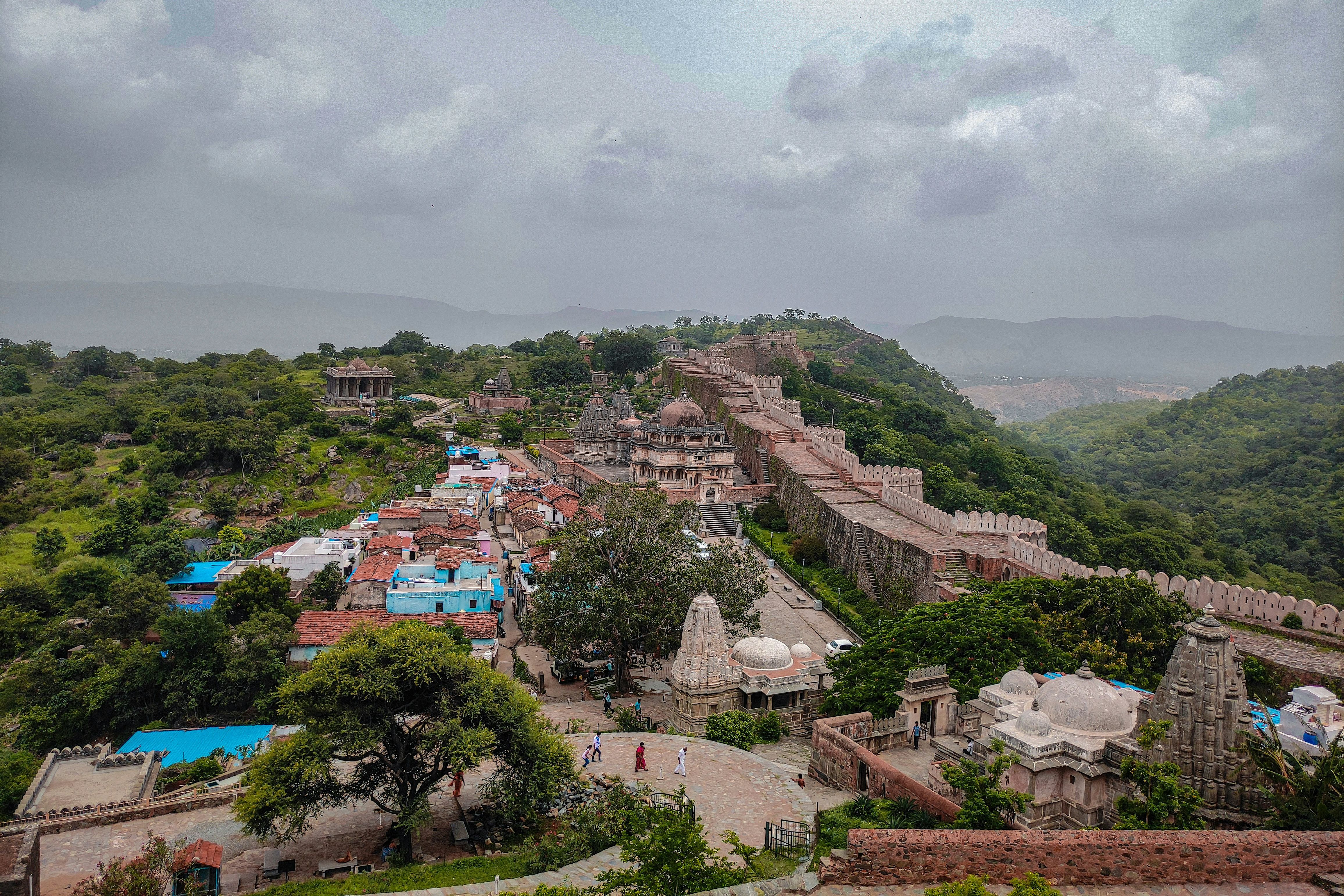 aerial view of kumbhalgarh city during daytime