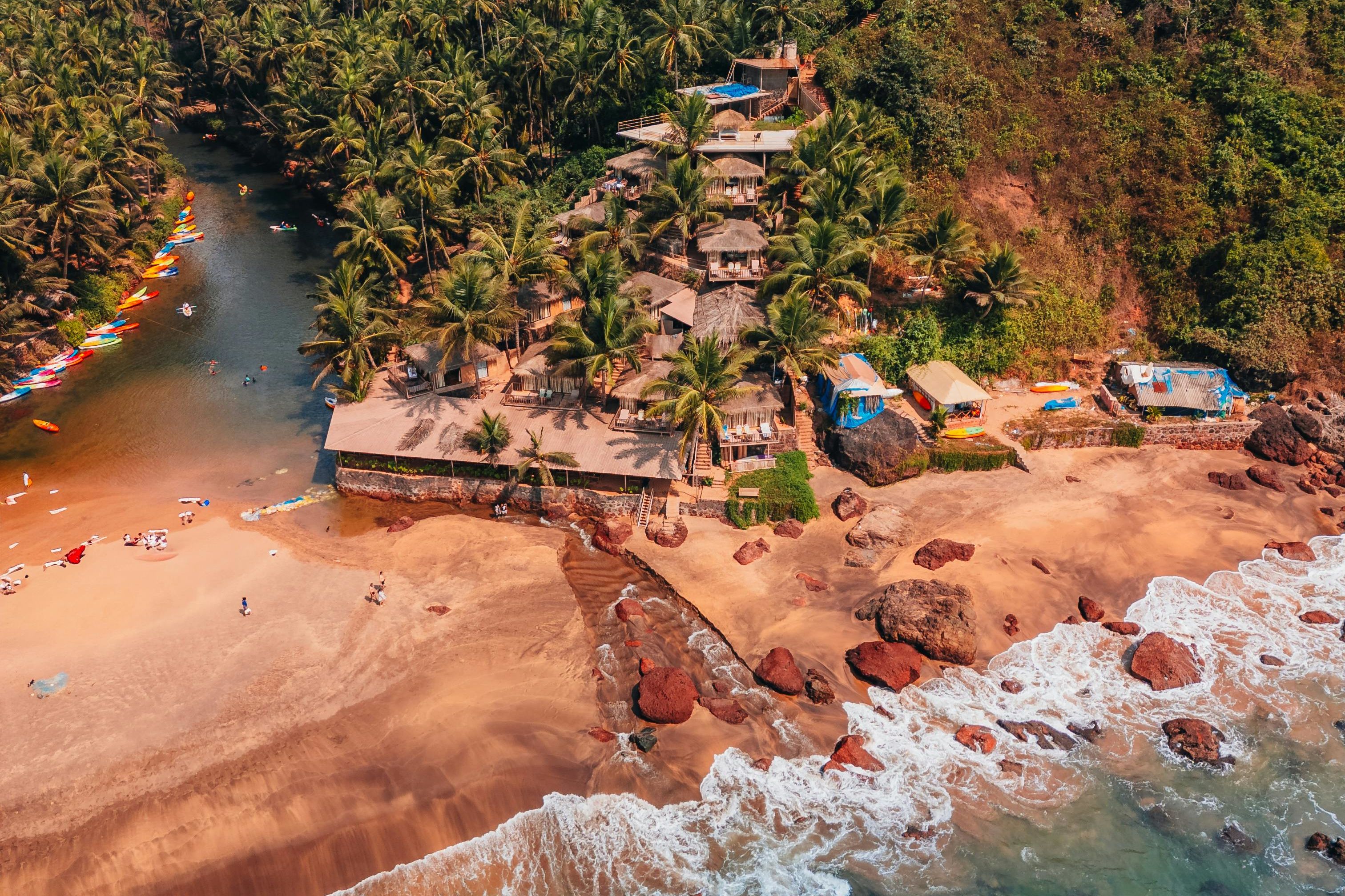 aerial view of canacona beach in south goa