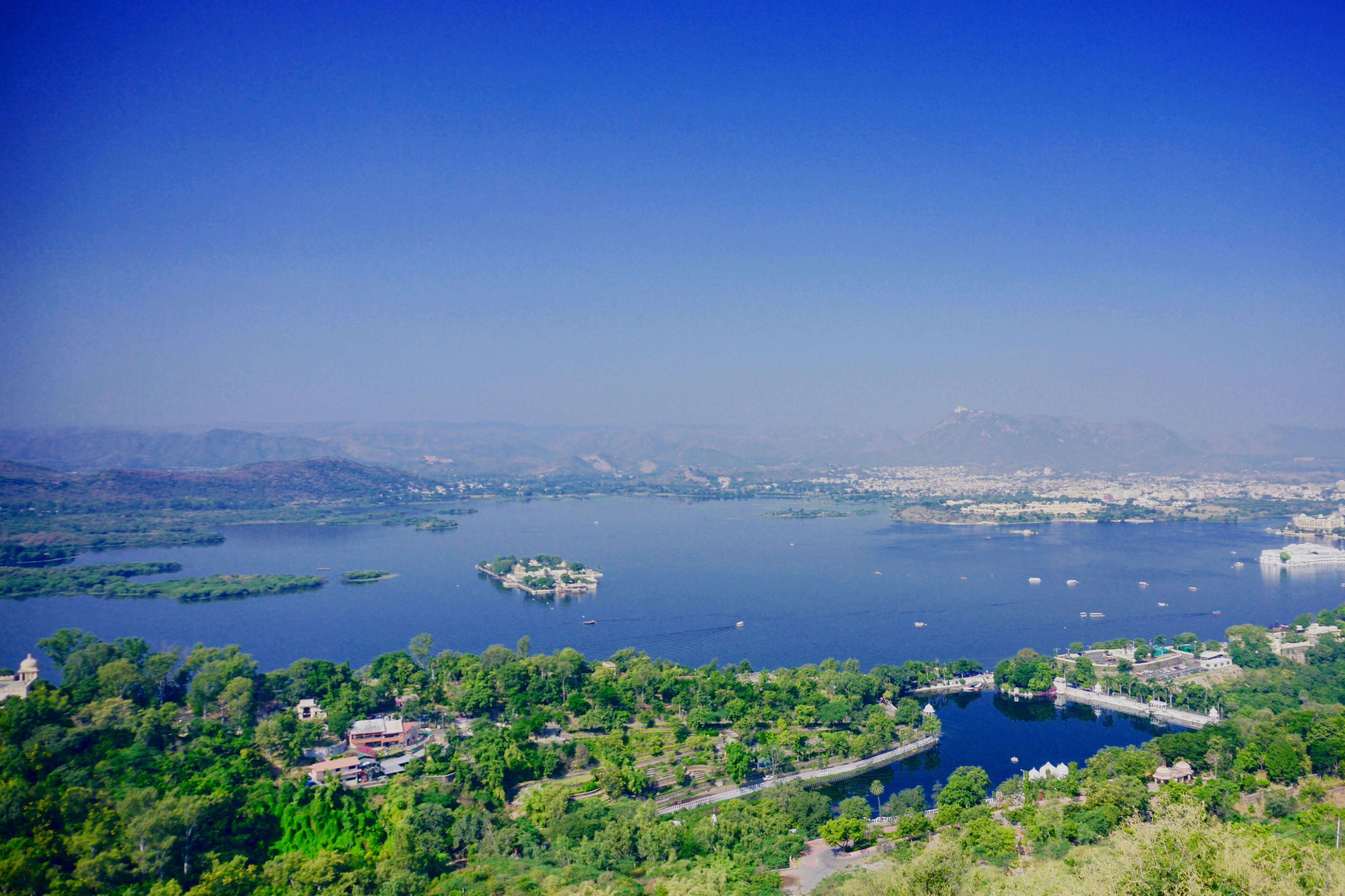 birds eye view of udaipur city