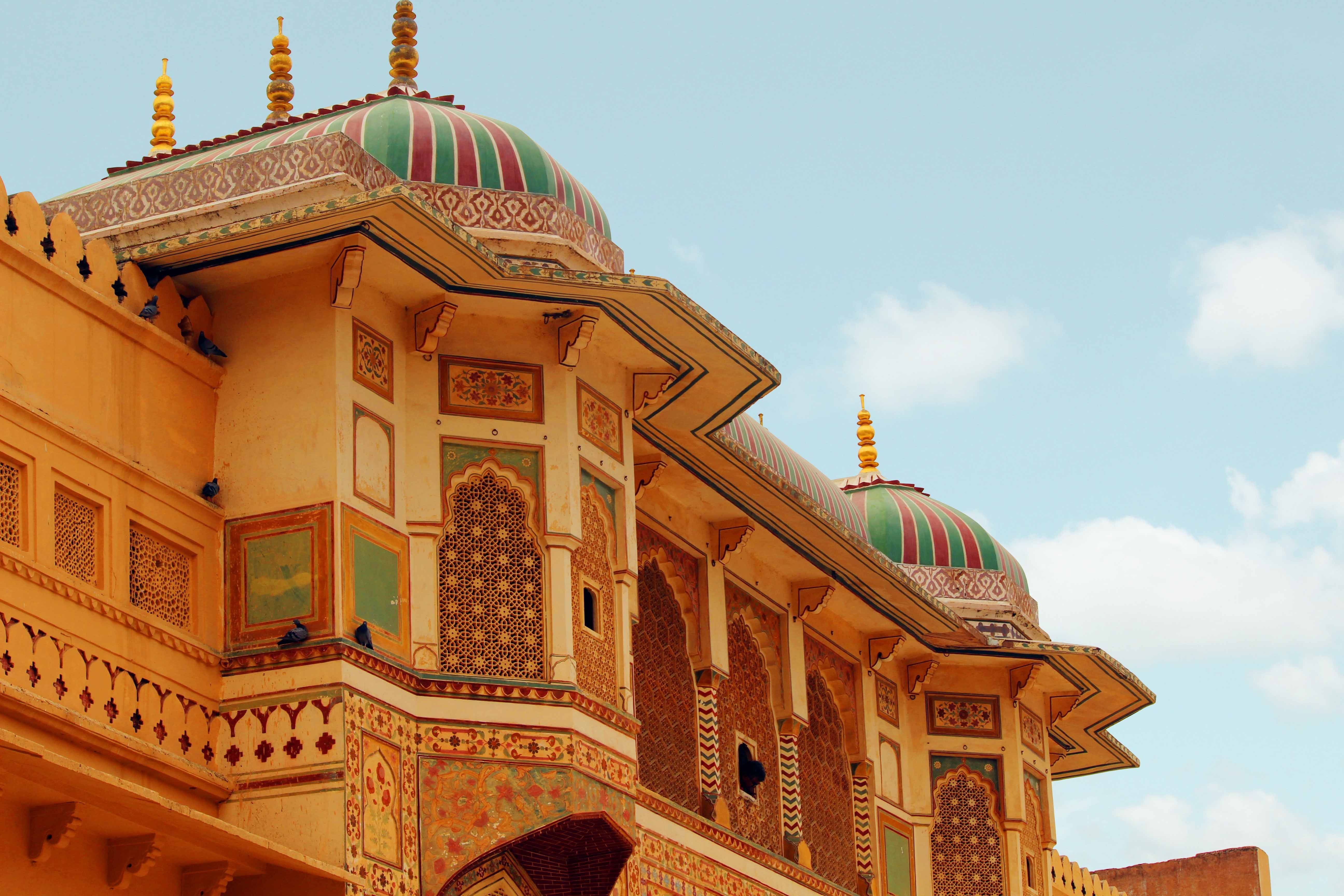 brown and multicolored building in amber fort