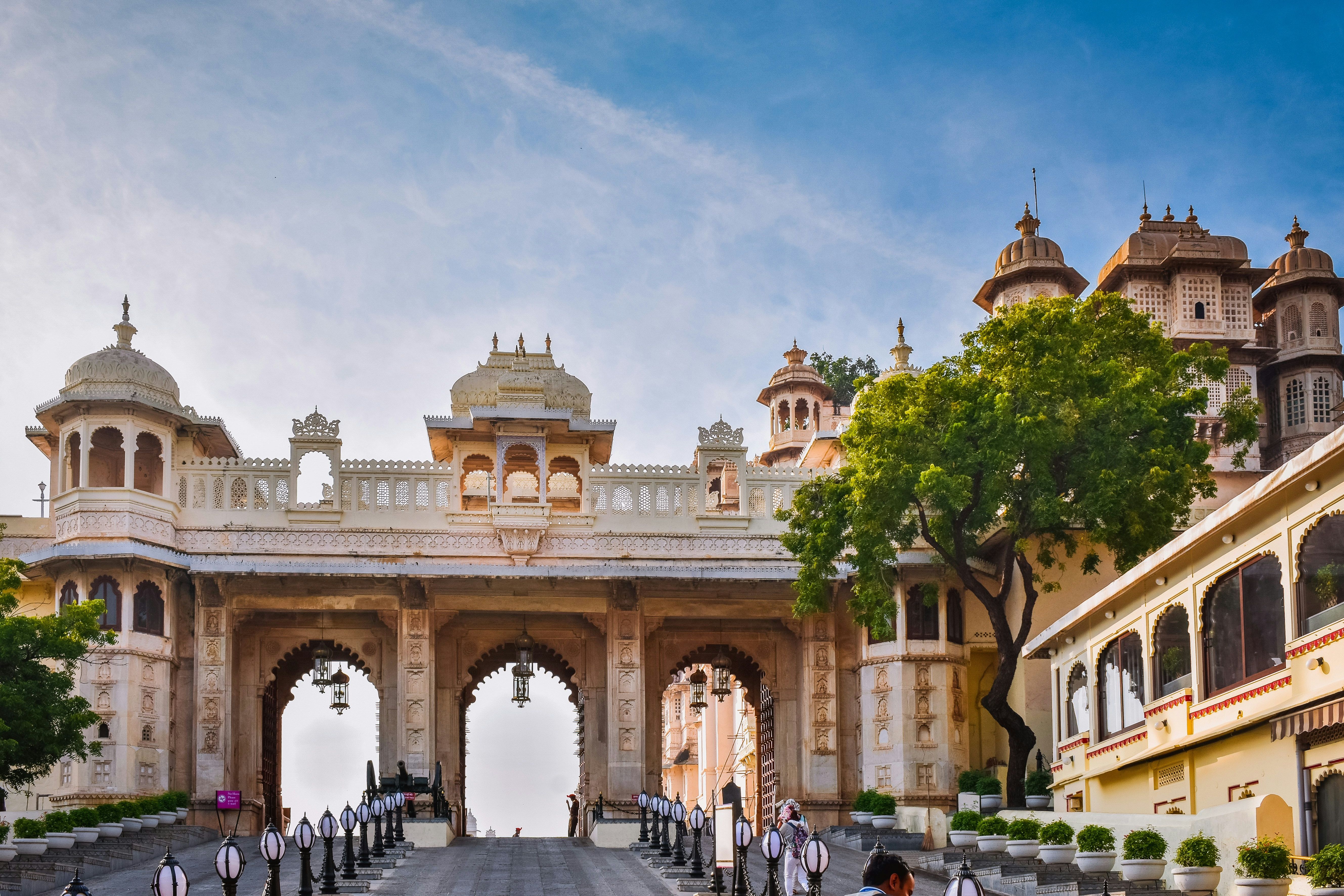 view of city palace in udaipur during daytime