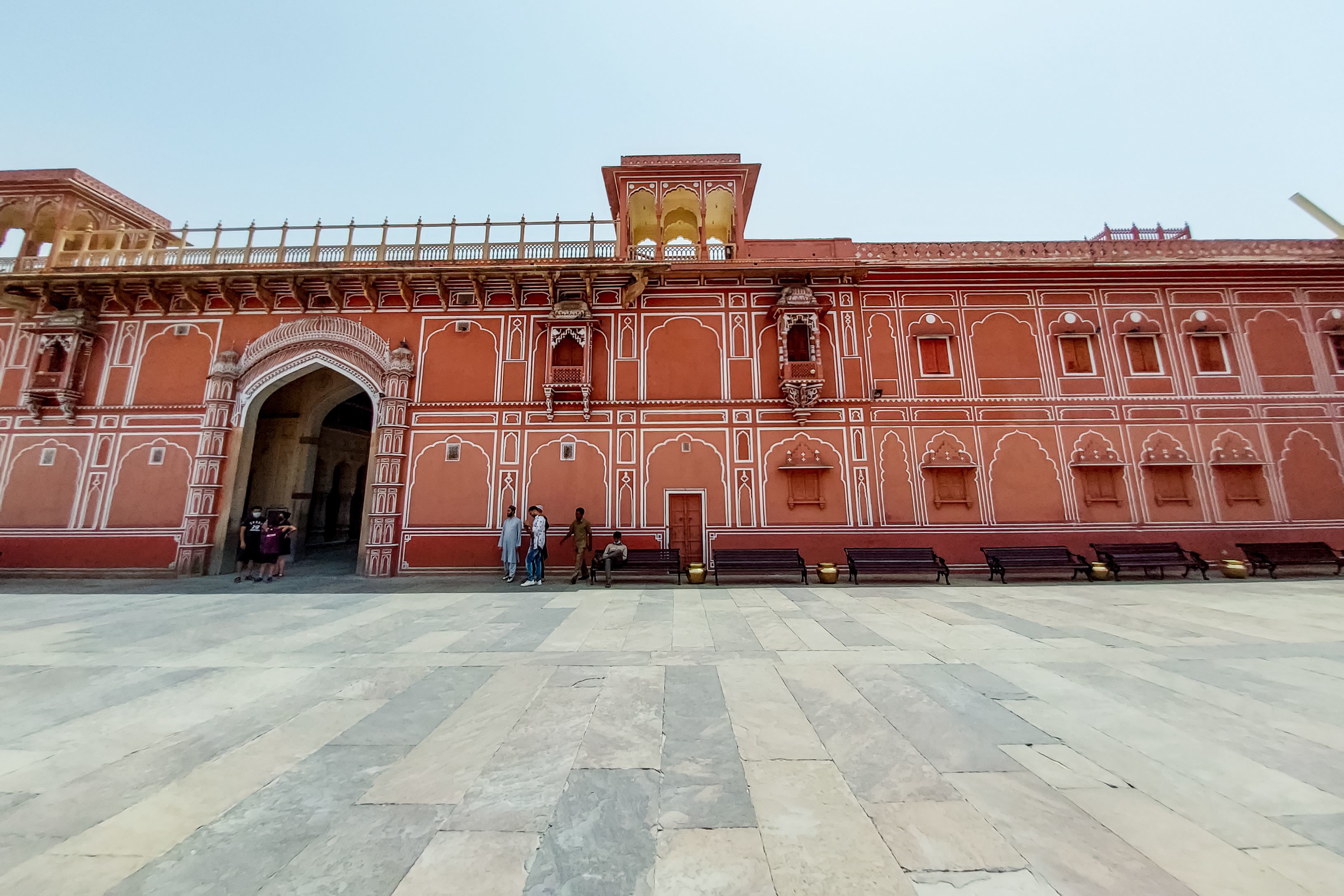 facade of city palace in pink city of jaipur