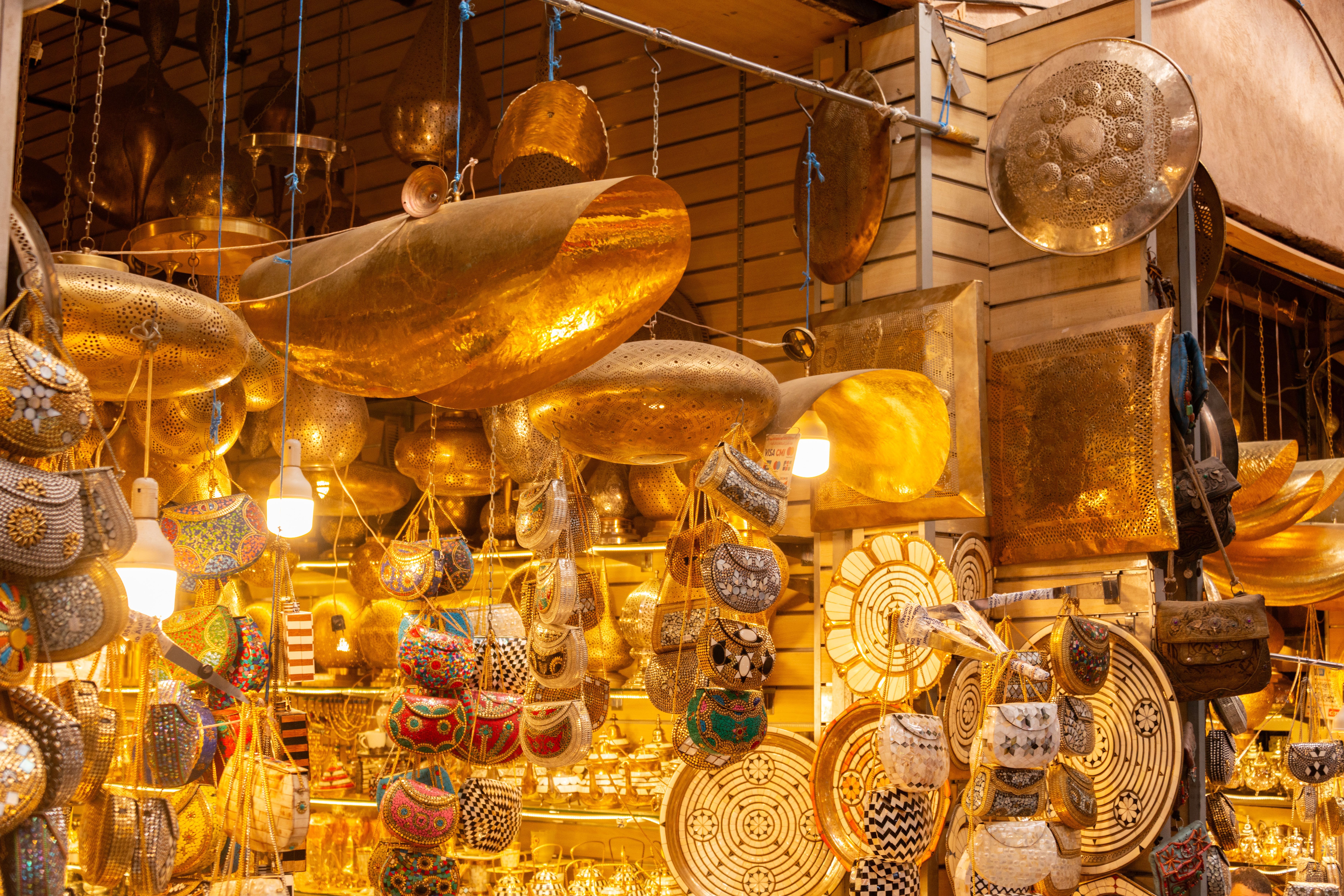 handmade souvenirs on display at johari bazaar in jaipur