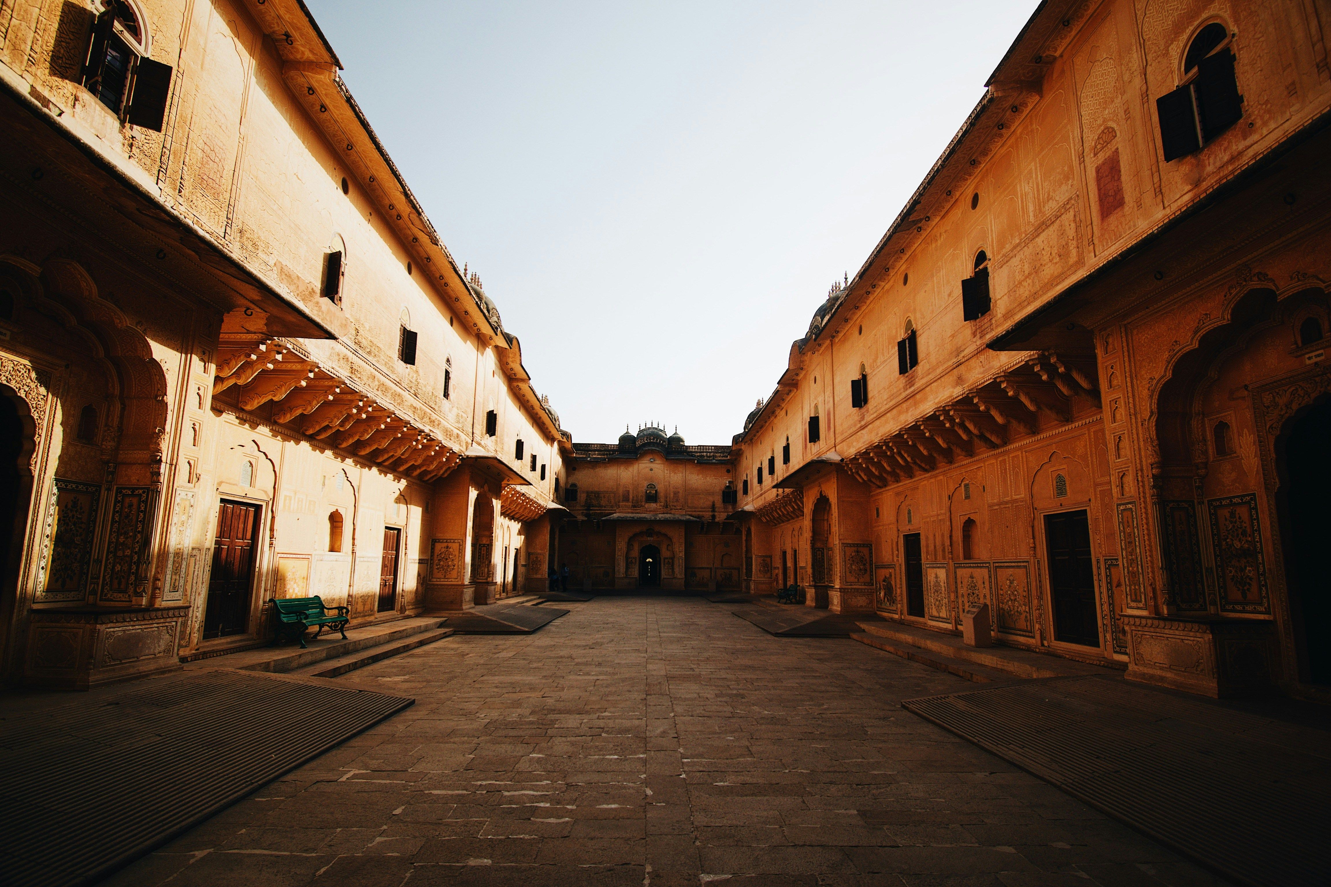 inside view of the nahargarh fort during evening time