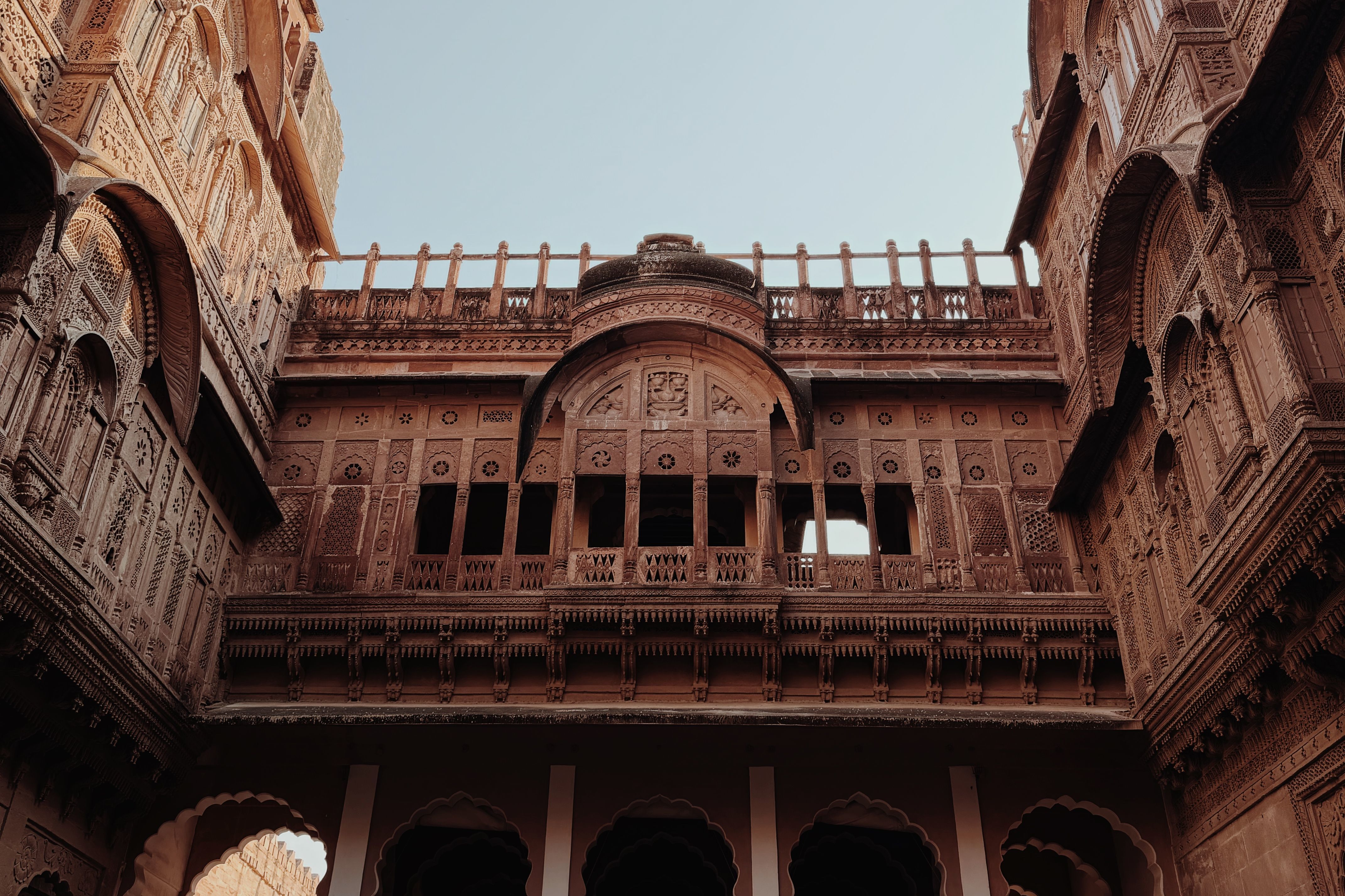 serene ambiance of jaisalmer fort with clear blue sky