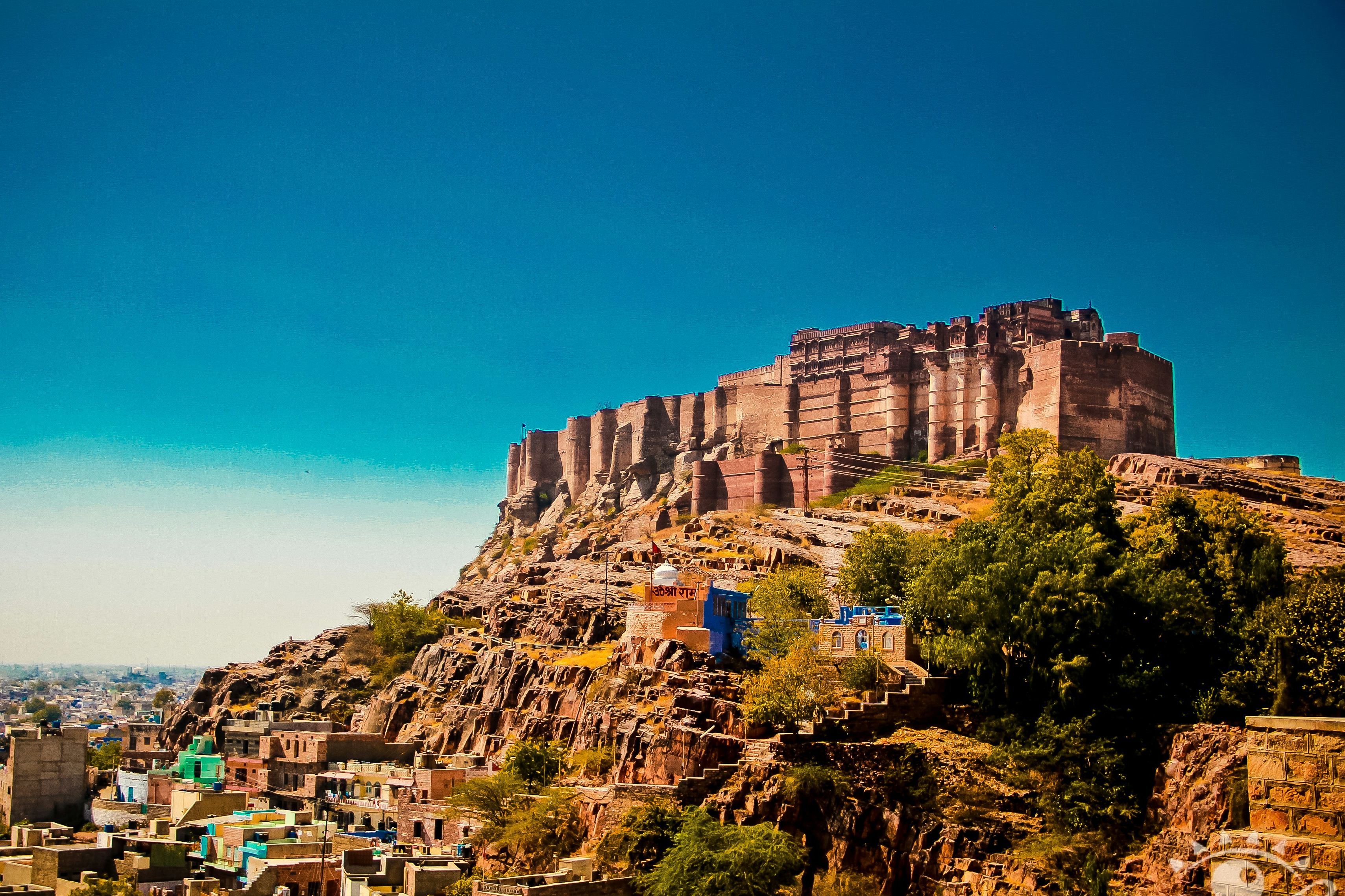 view of mehrangarh fort in jodhpur rajasthan