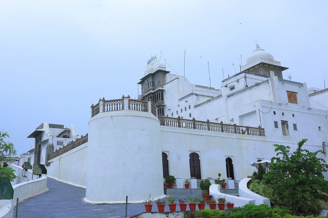 view of monsoon palace in Udaipur
