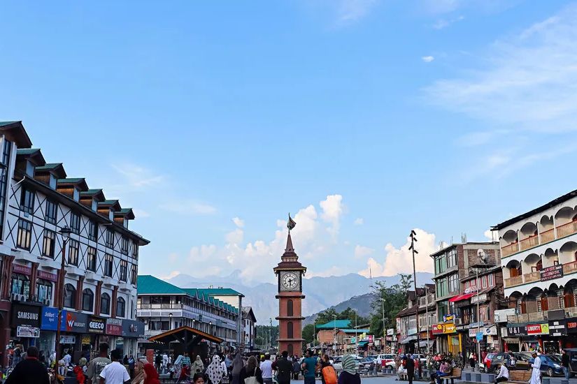 people walking near lal chowk at srinagar during daytime