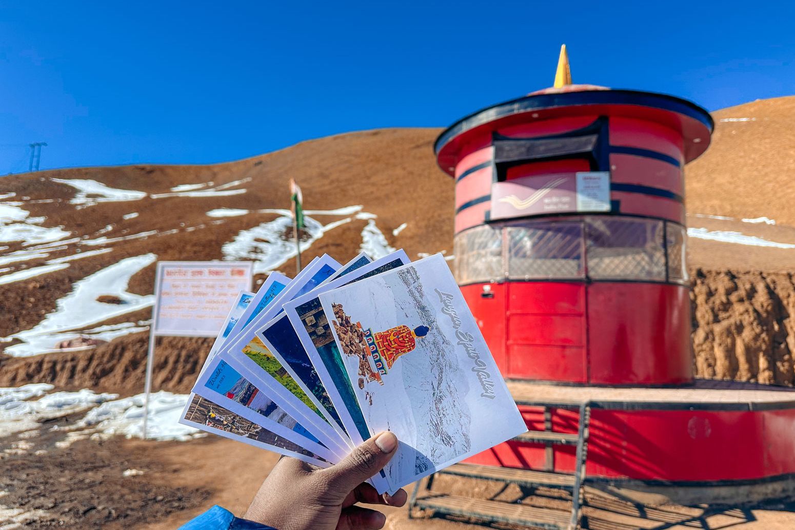 a post box near hikkim post office in spiti valley