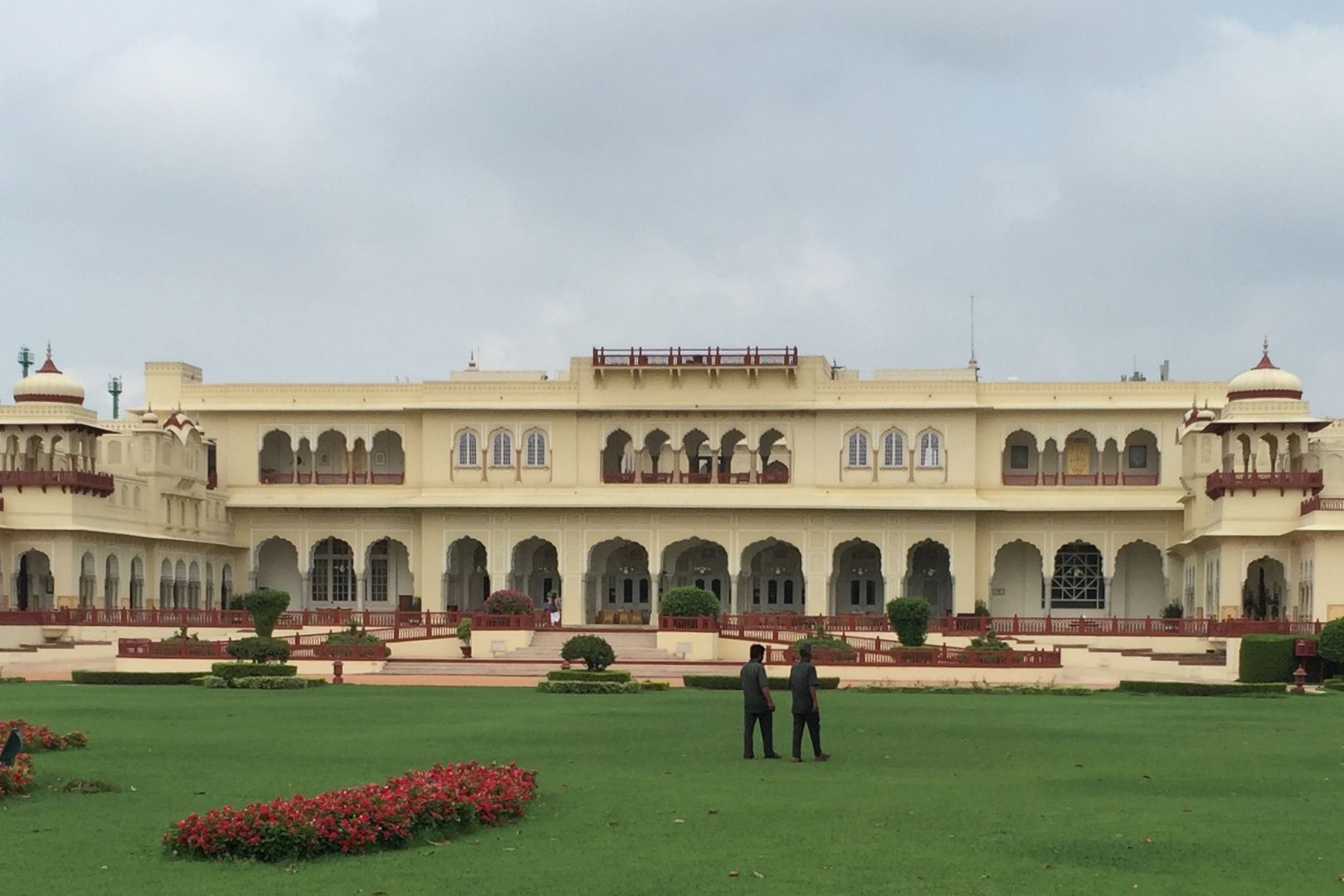 rambagh palace hotel view from the garden