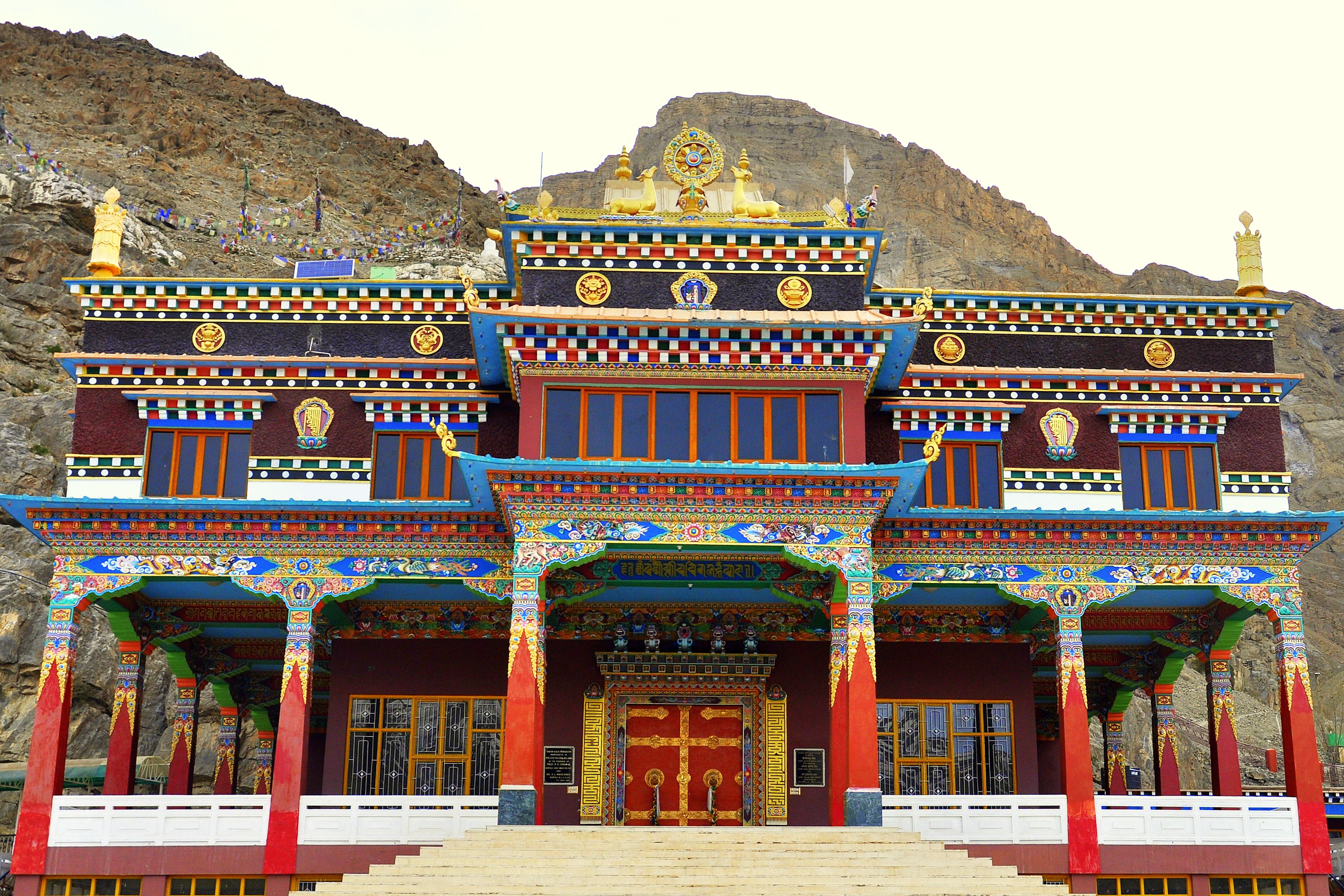 front view of sakya tangyud monastery in spiti valley