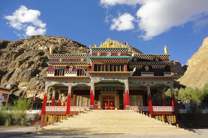 front view of sakya tangyud monastery in spiti valley