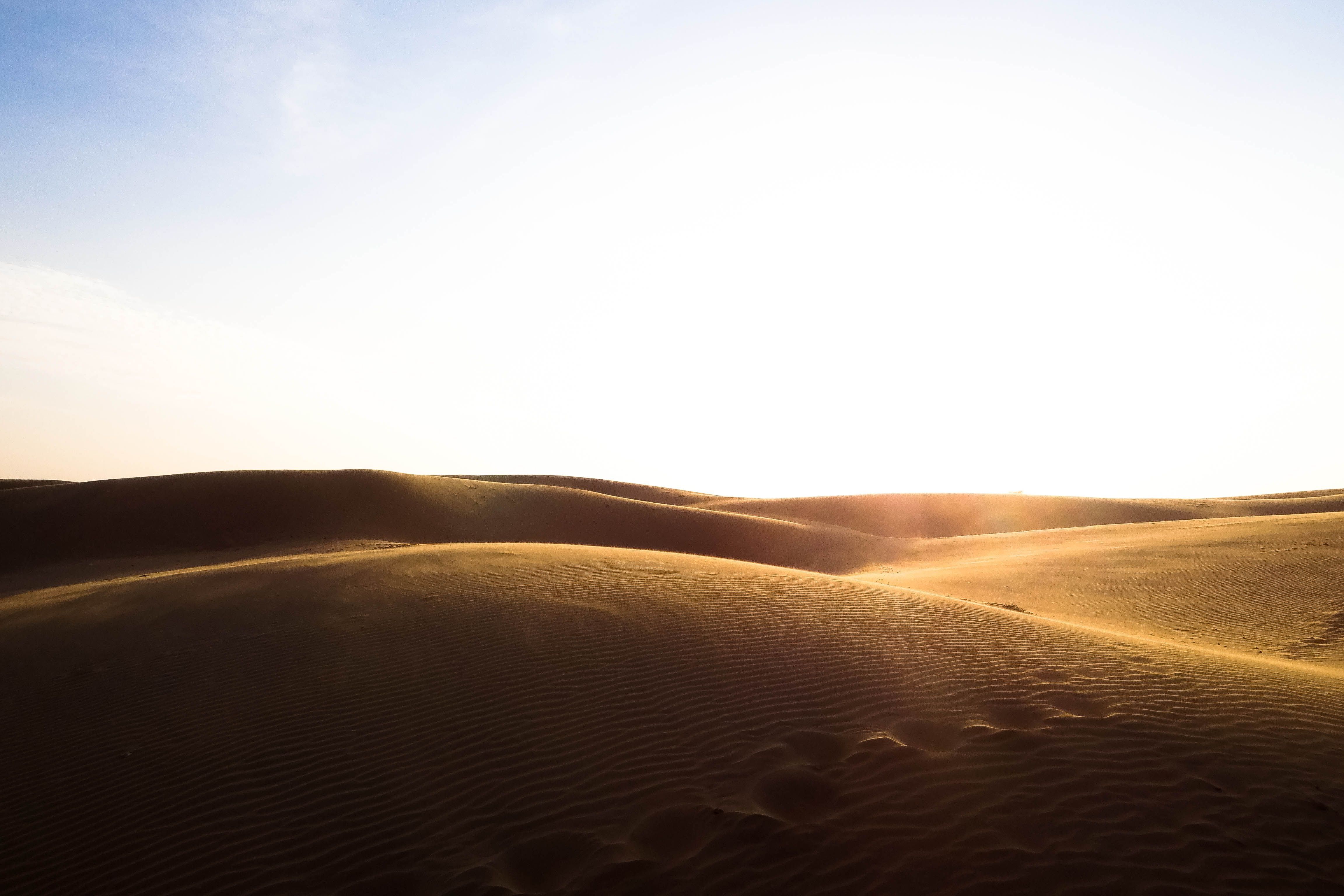 sam sand dunes under blue sky in rajasthan
