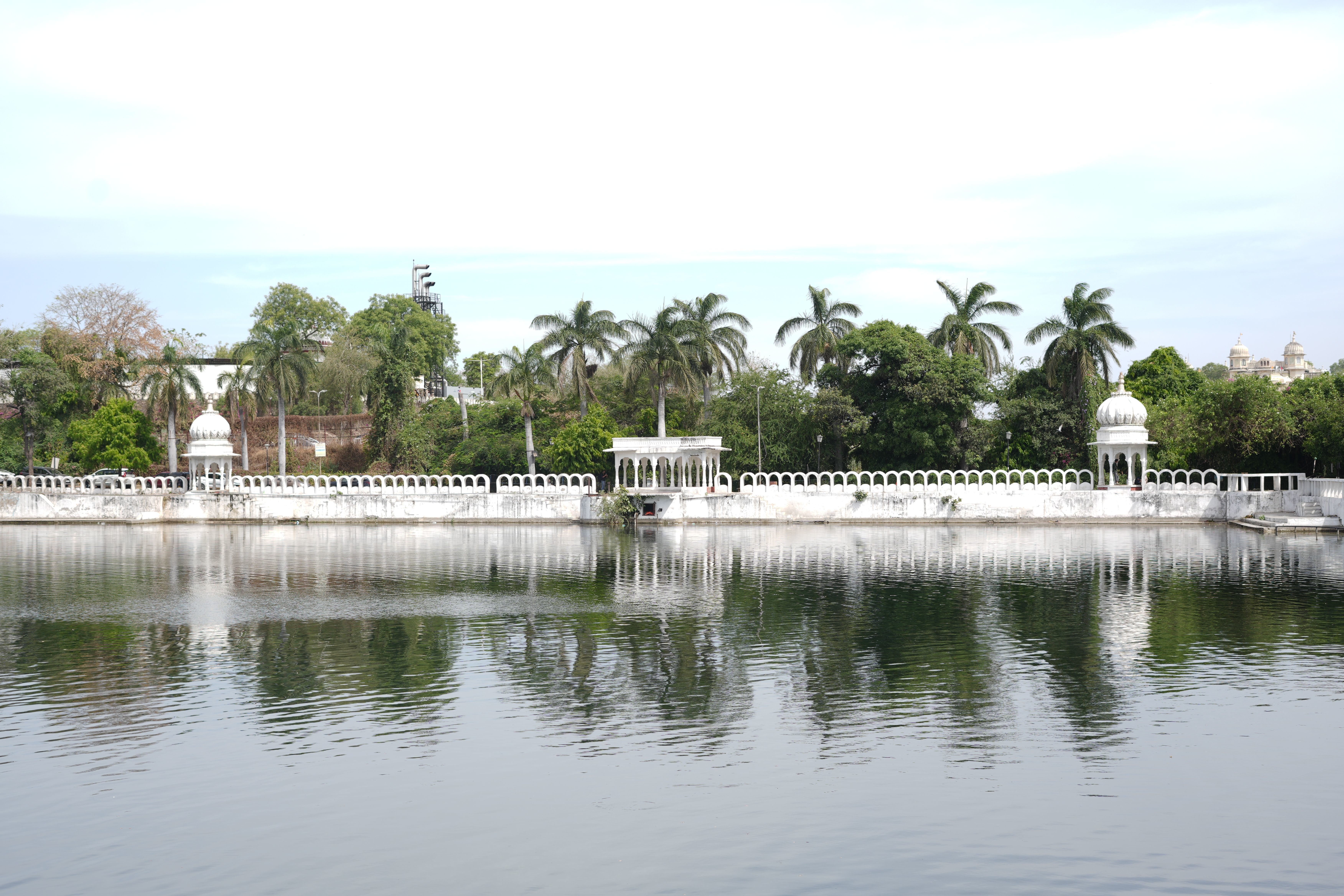 scenic view of lake at saheliyon ki bari in udaipur