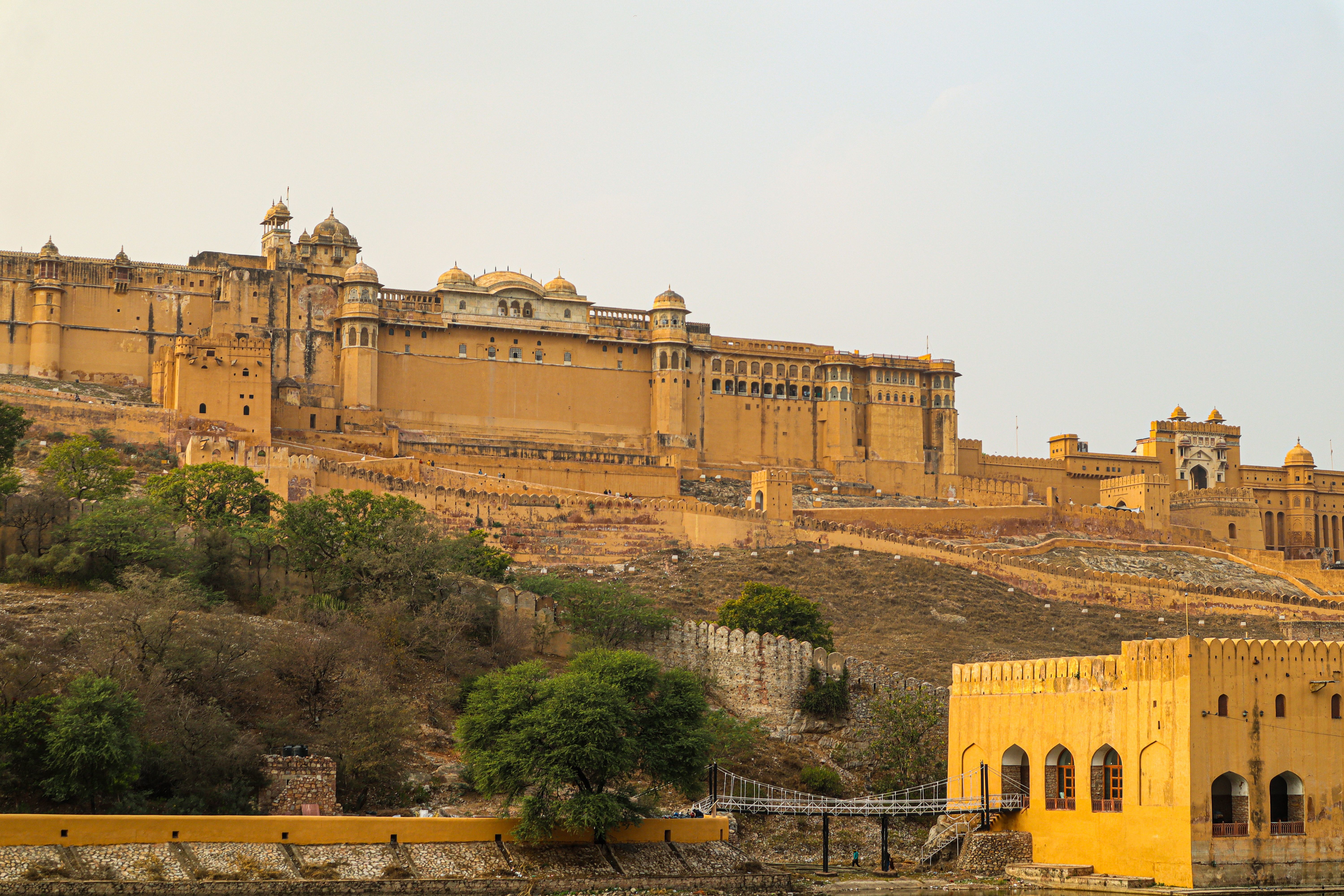 scenic view of the amber fort in jaipur rajasthan during daytime
