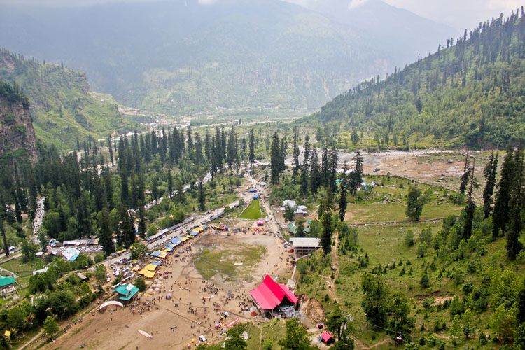 aerial view of solang valley
