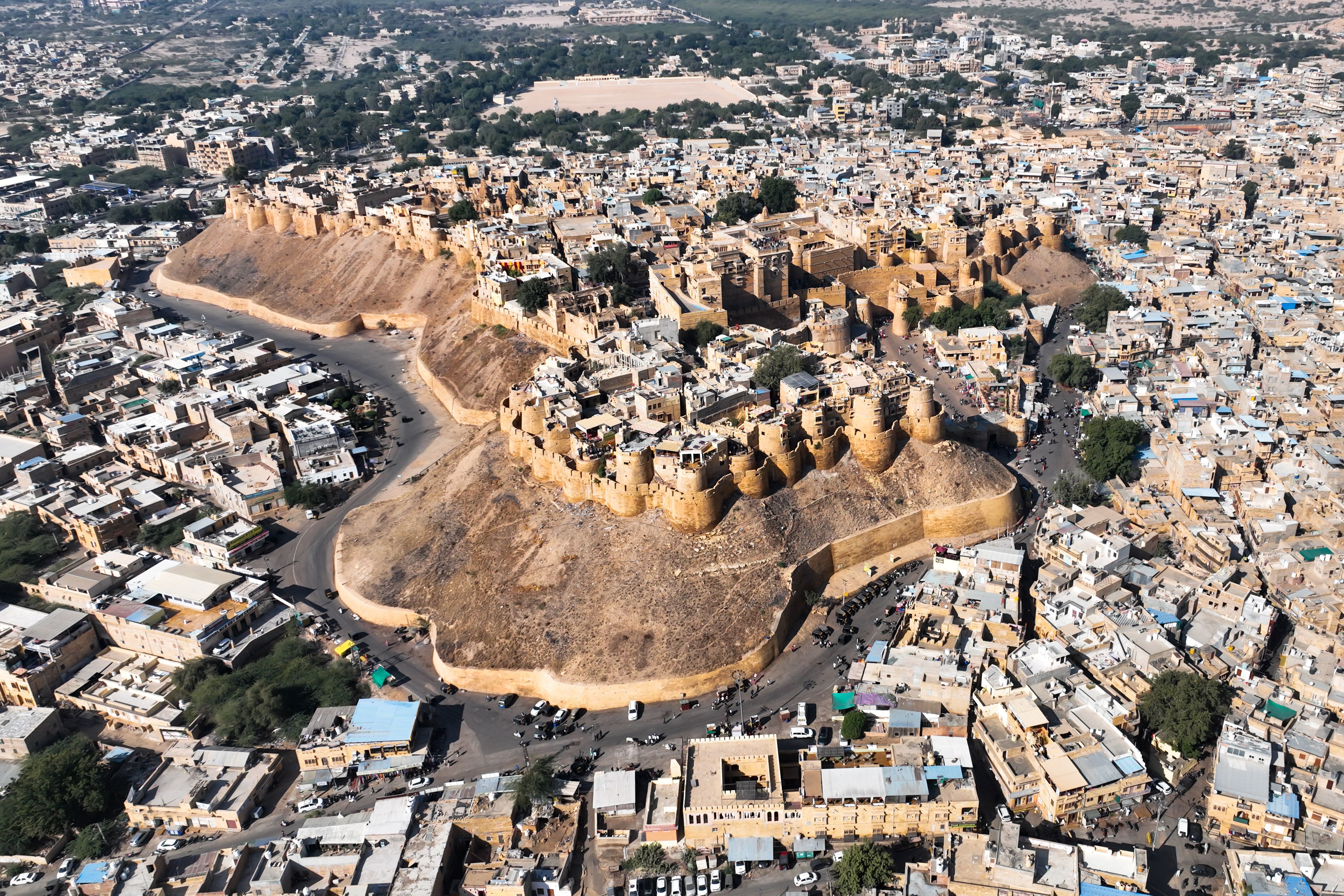 aerial view of jaisalmer fort