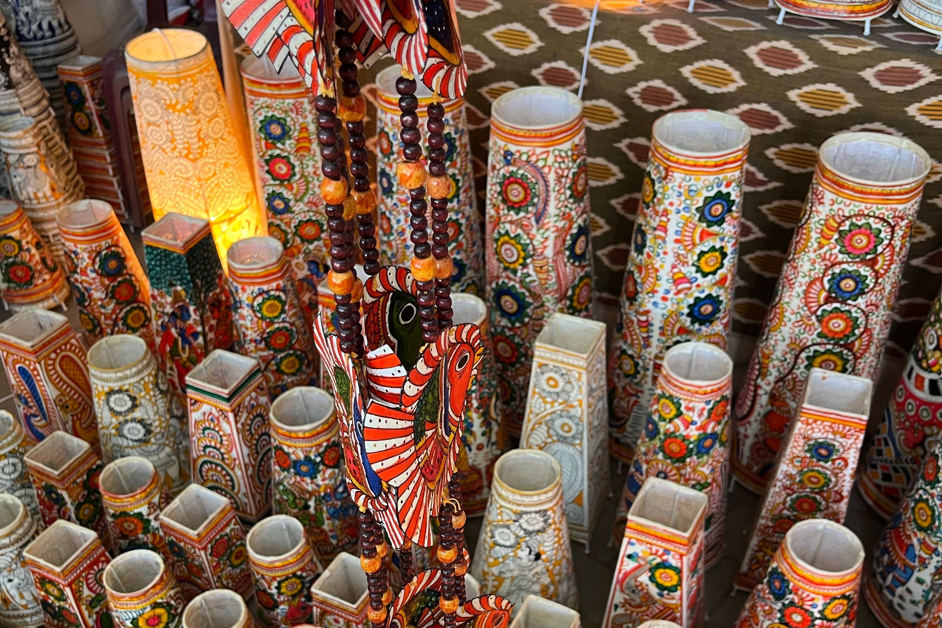 handicrafts on display in barmer