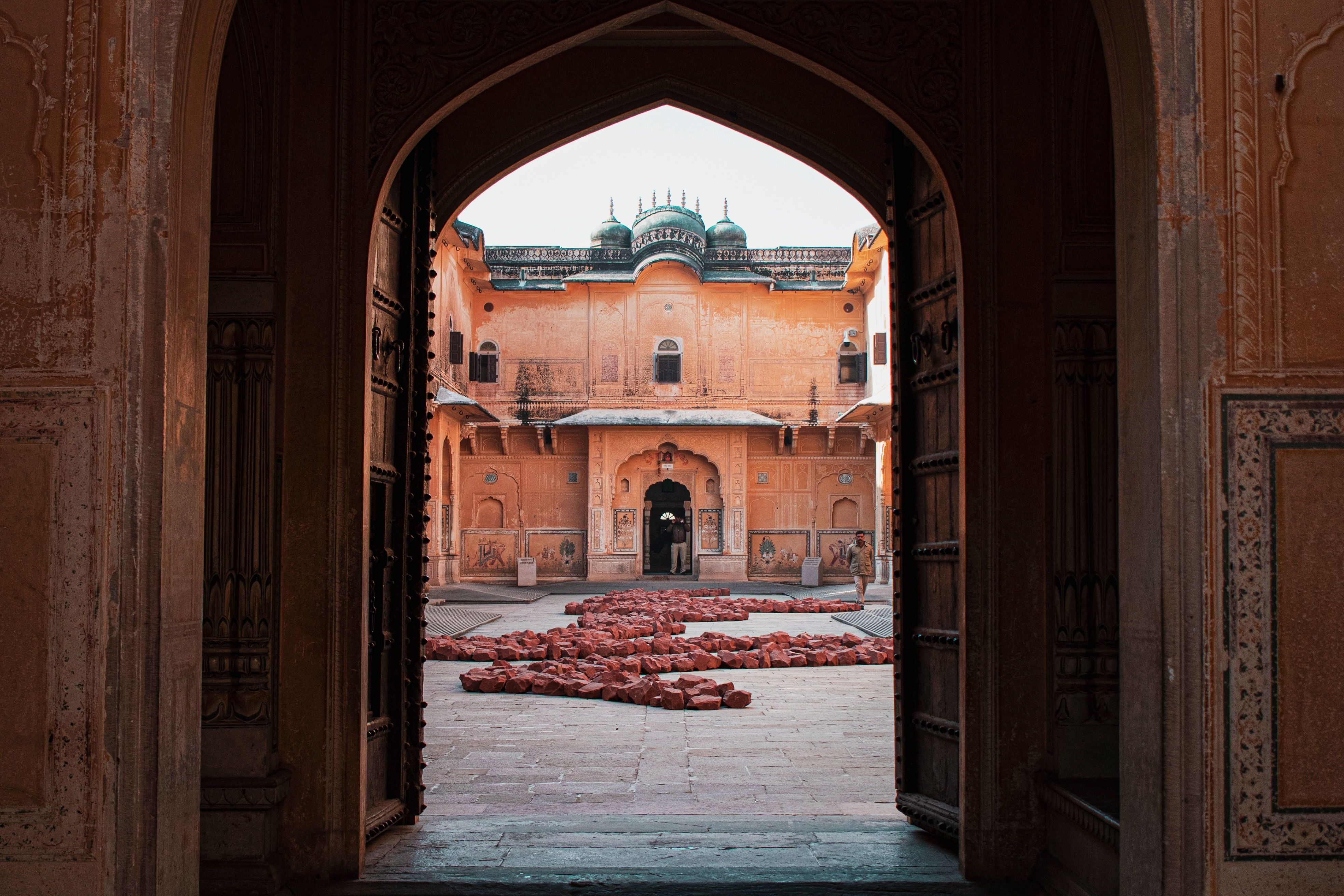 an entrance leading to a courtyard inside of the nahargarh fort