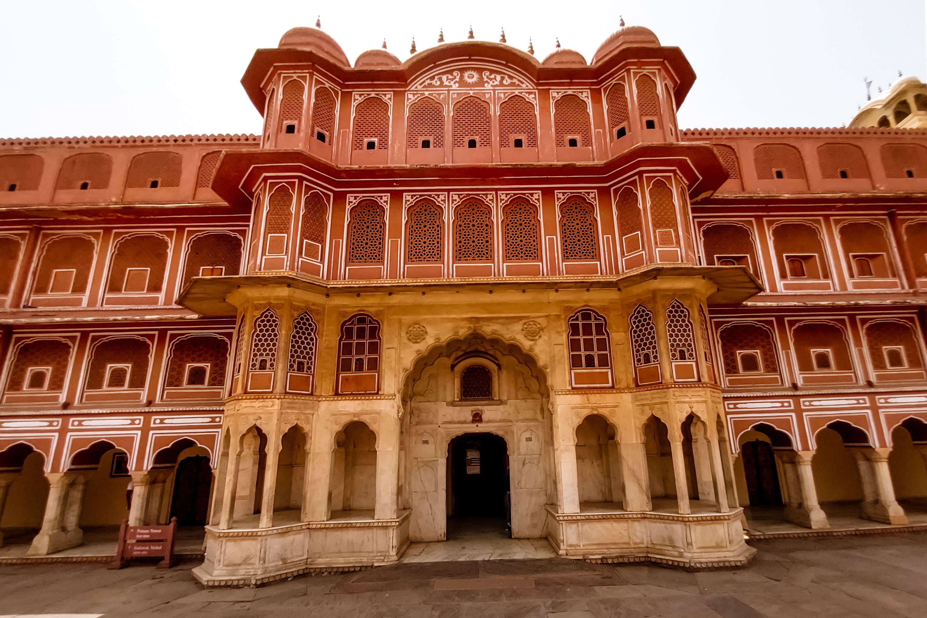 view of the city palace in jaipur during daytime