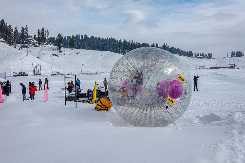 zorbing near solang valley